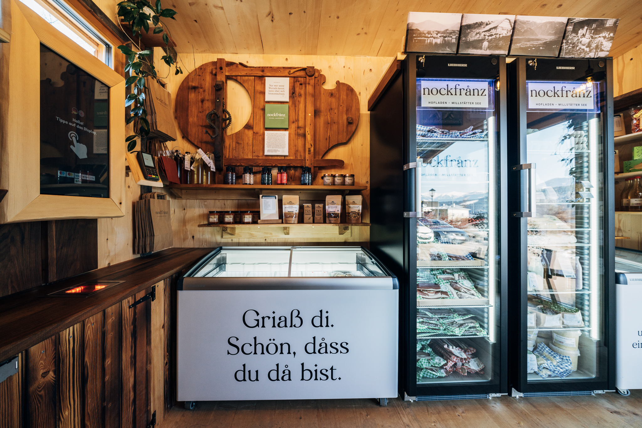 Innenansicht Hofladen nockfranz der Familie Glabischnig von der Alexanderhütte am Millstätter See